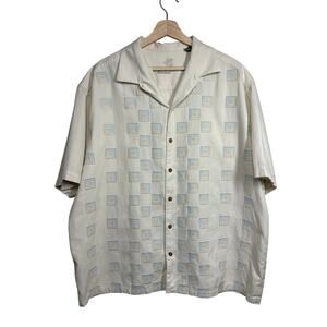 Tommy Bahama Men's Short Sleeve Button Up Silk Embroidered Camp Shirt Size XLX